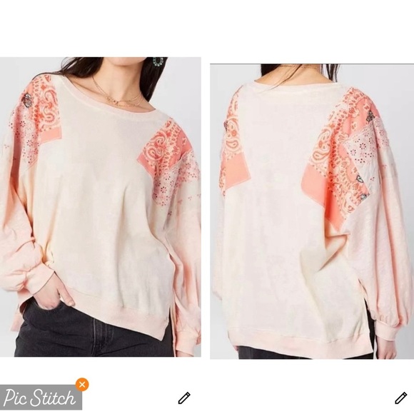 We The Free Feelin It Bandanna Patchwork Top - Picture 1 of 10